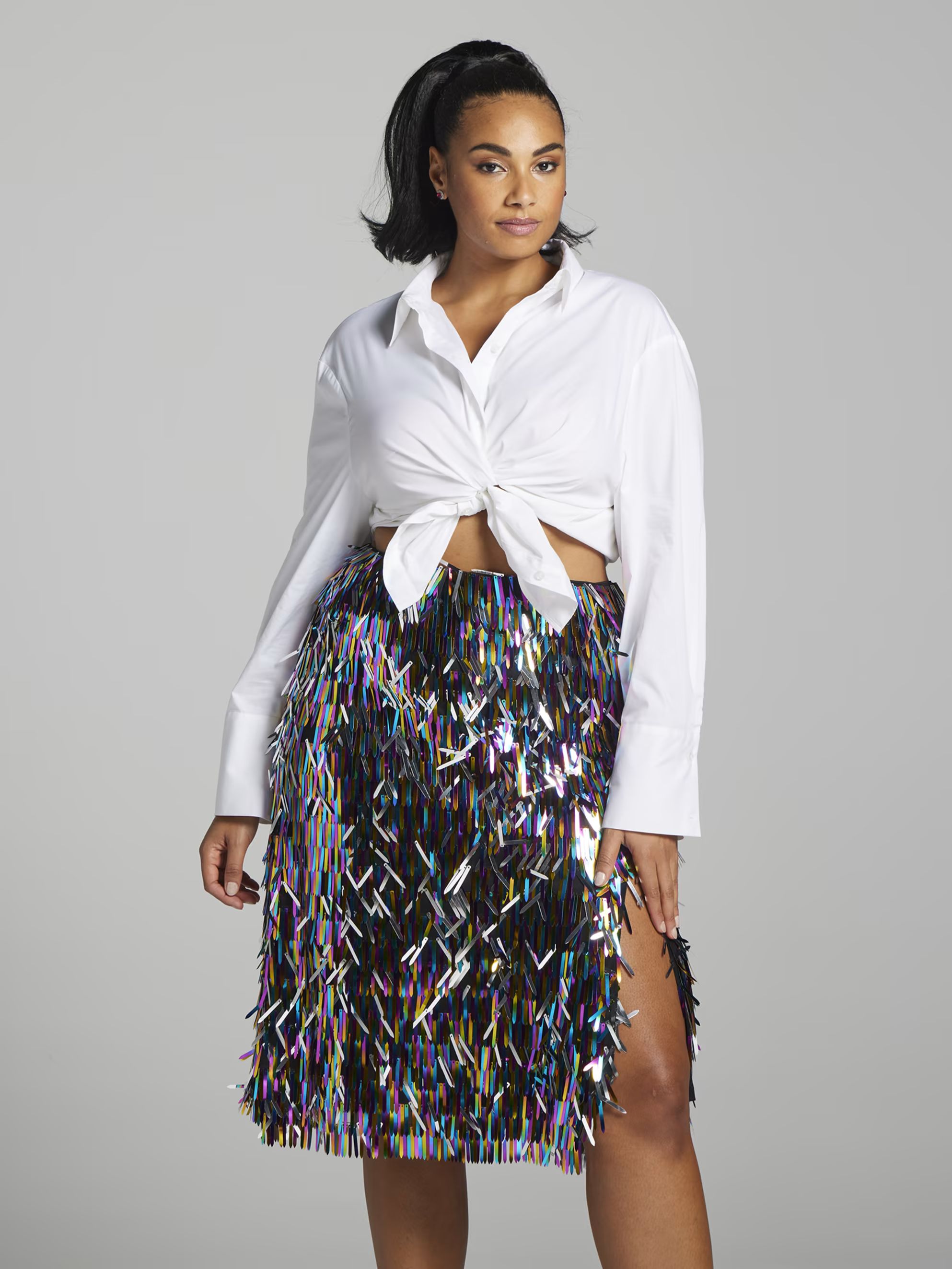 Plus Size Martina Sequin Midi Skirt - Gabrielle Union x FTF | Fashion to Figure | Fashion To Figure