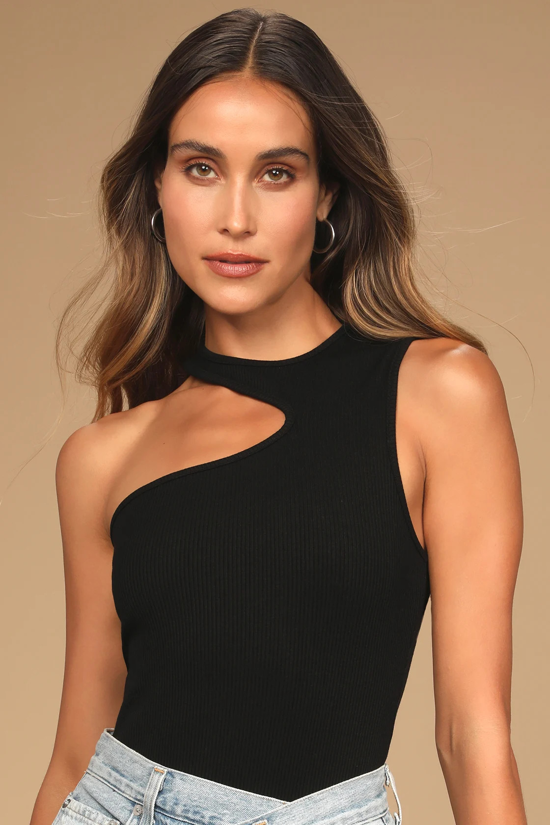 Piece of Me Black Ribbed Sleeveless Bodysuit | Lulus (US)