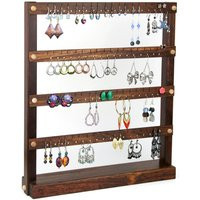 Caribbean Rosewood Jewelry Holder - Earring Display Stand, Display, Wood. Holds 72 Pairs Of Earrings | Etsy (US)