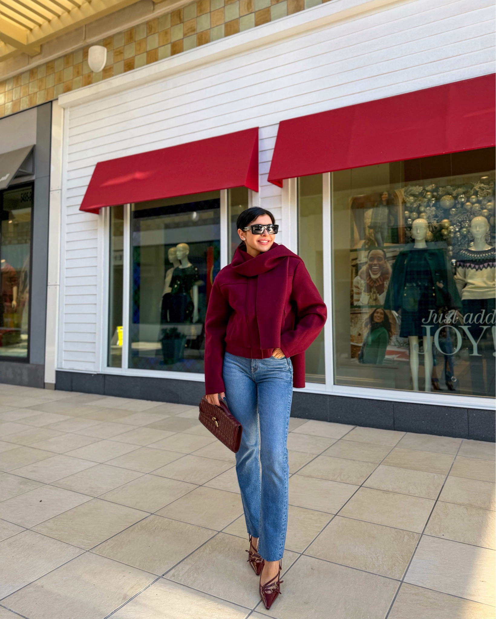 Revolve burgundy coat with matching scarf 🧣 

#LTKHoliday #LTKootd #LTKFindsUnder100