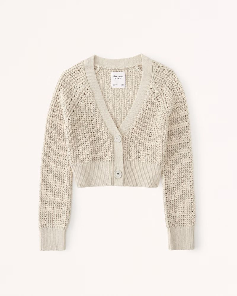 Pointelle Short Cardigan | Abercrombie & Fitch (US)