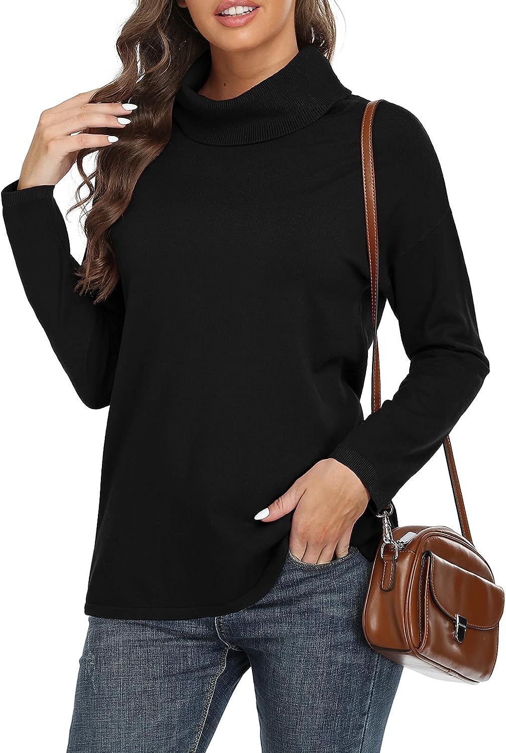 VIISHOW Women's Turtleneck Sweater Long Sleeve Cozy Warm Sweater Casual Lightweight Soft Pullover... | Amazon (US)