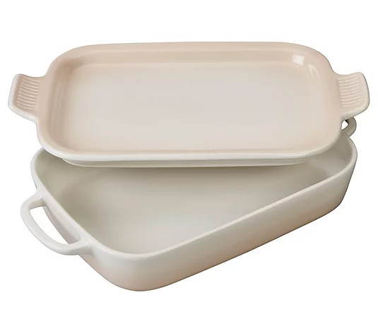 Le Creuset 2-Piece Rectangular Stoneware Set - QVC.com | QVC