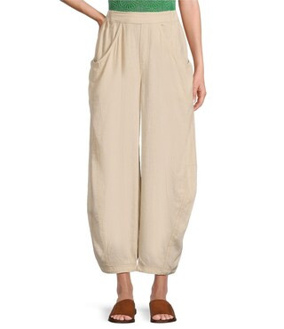 High Road Pull On Barrel Mid Rise Linen Pants | Dillard's