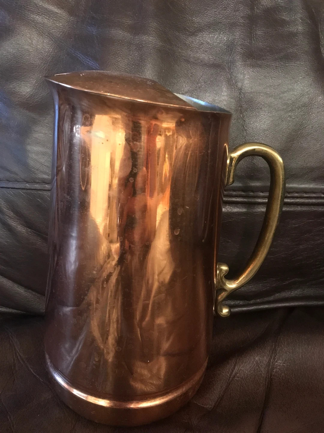 Copper and brass pitcher vintage collectible. Made in Korea 8 1/2 inches tall | Etsy (US)