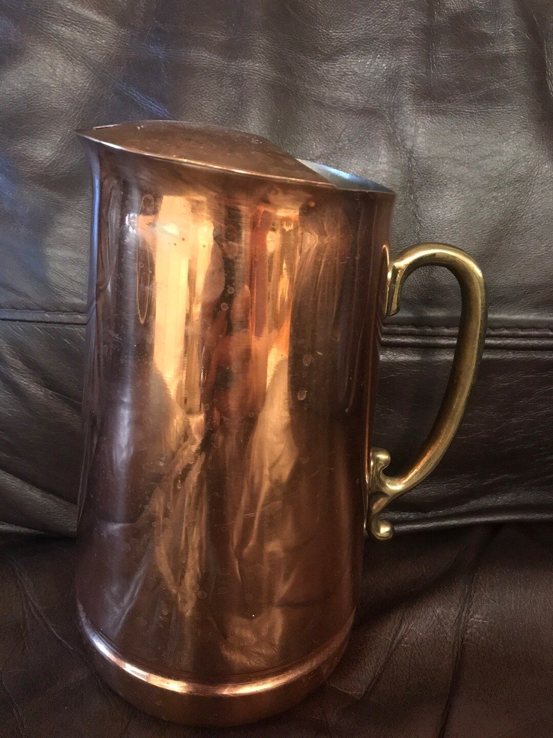 Copper and brass pitcher vintage collectible. Made in Korea 8 1/2 inches tall | Etsy (US)