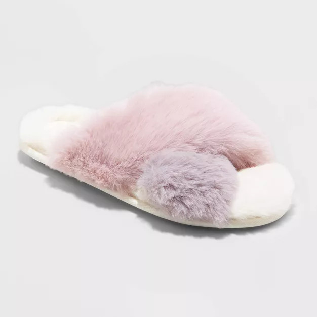 Women's Paris Crossband Fur Slippers - Stars Above™ | Target