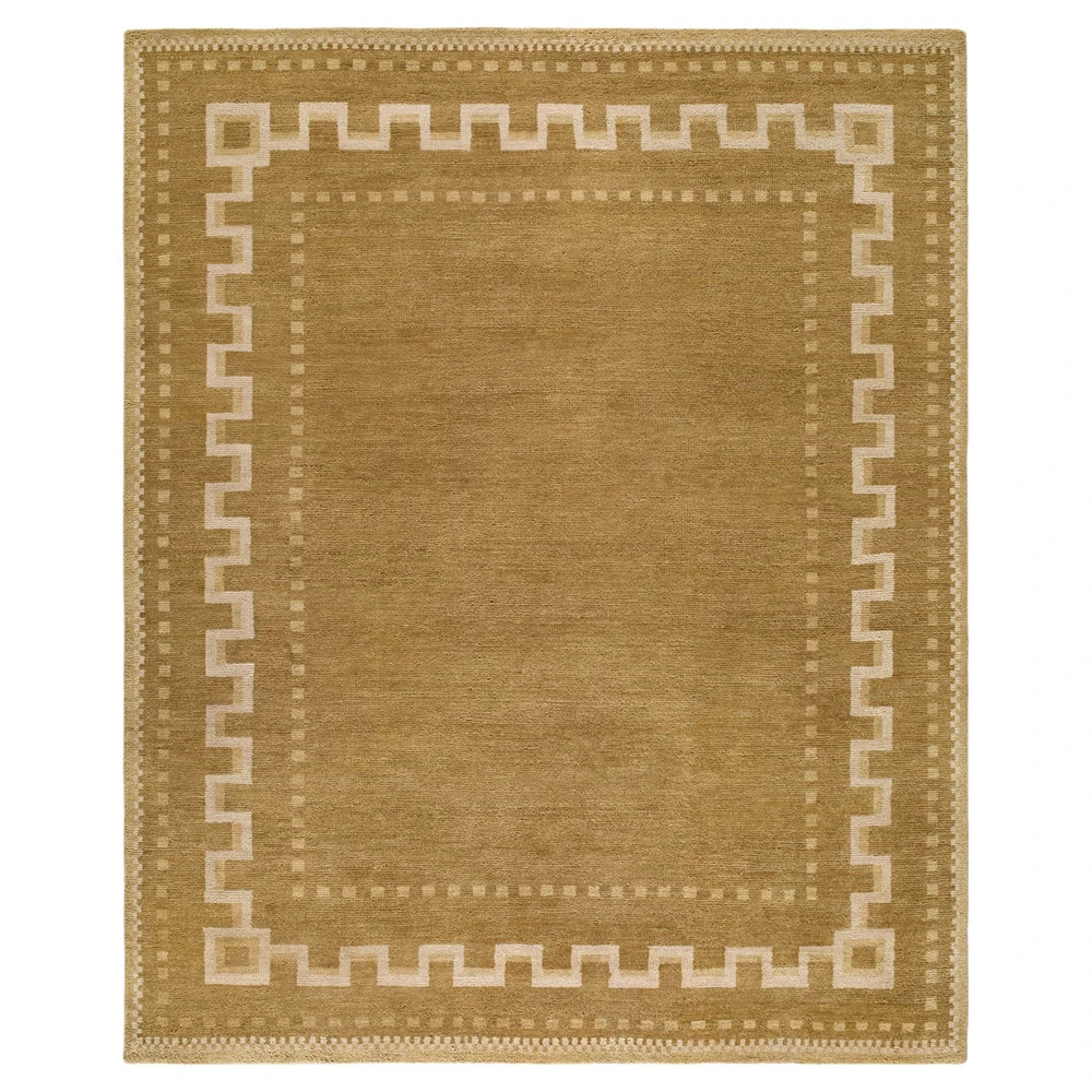 Yancy Traditional Brown Wool Bordered Patterned Hand Knotted Rug - 2'x3' | Kathy Kuo Home