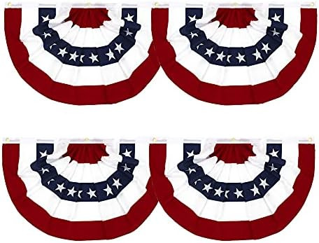 Flaglink 1.5x3Ft American Pleated Fan Flag Width Approx 90cm - US Patriotic Half Fan Bunting Flag... | Amazon (US)