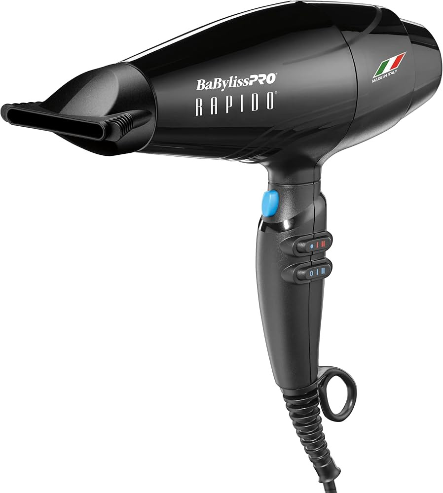 BaBylissPRO Hair Dryer, Nano Titanium Rapido 2000-Watt Blow Dryer, Hair Styling & Appliances, Bla... | Amazon (US)