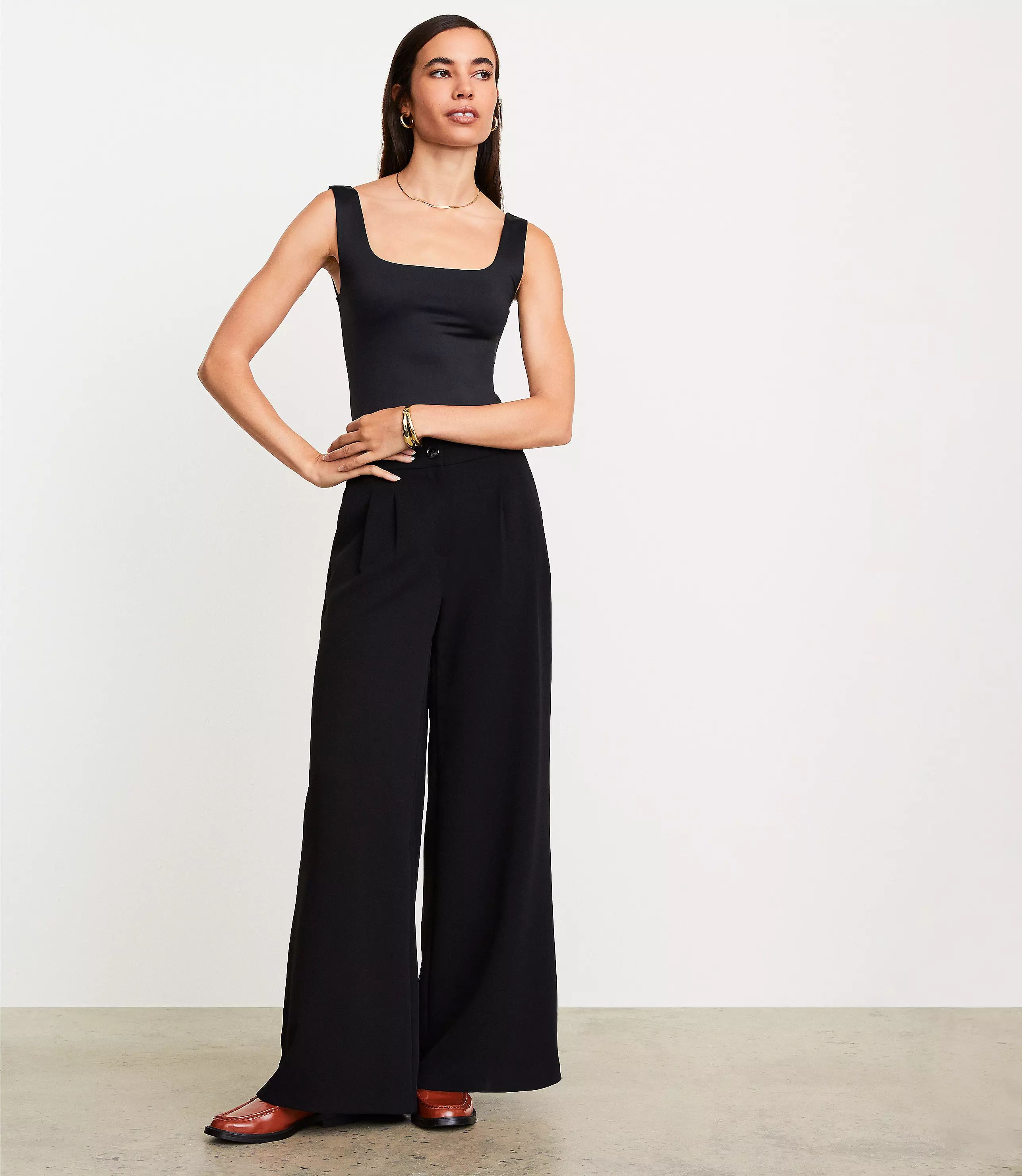 LOFT Versa Crepe Drape Palazzo Pant | LOFT