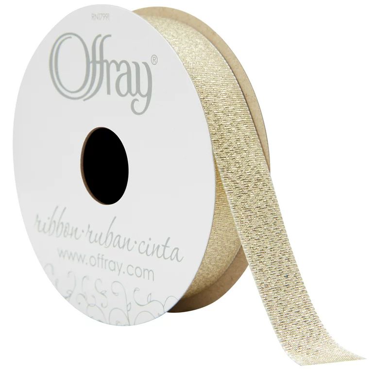 Offray Ribbon, Gold Dust 5/8 inch Galena Metallic Ribbon, 9 feet | Walmart (US)