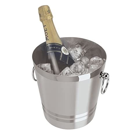 OGGI Stainless Steel Champagne Bucket - Large Ice Bucket with Elegant & Classic Handles - Great f... | Amazon (US)