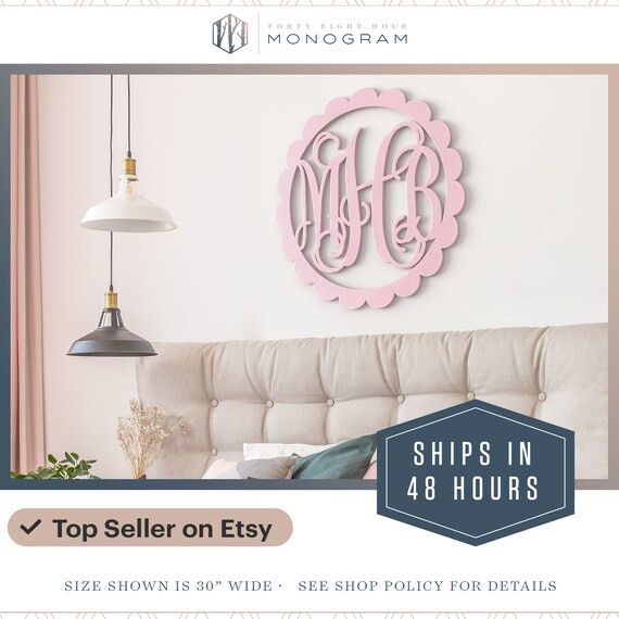 SCALLOP Wooden Monogram  Wooden Initials  Wedding Gift  | Etsy | Etsy (US)