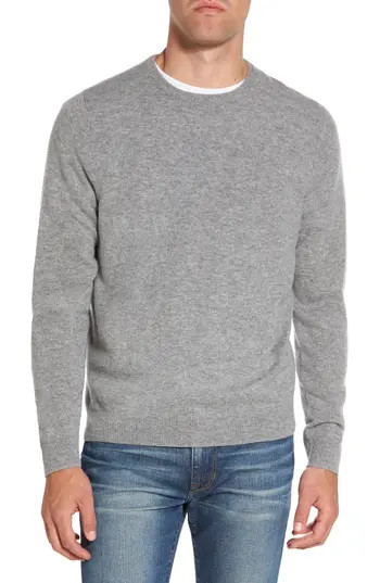 Men's Nordstrom Men's Shop Cashmere Crewneck Sweater, Size Small - Grey | Nordstrom