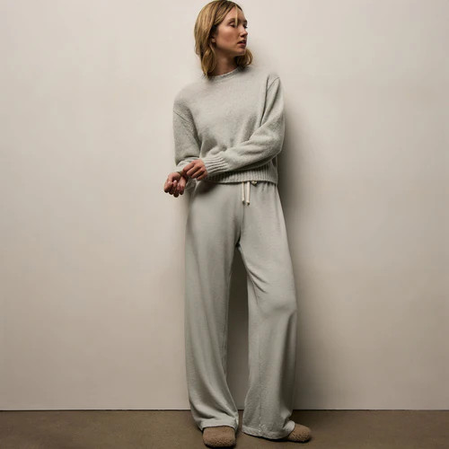 Cozy Wide Leg Sweat Pant - Heather Grey | James Perse Los Angeles | James Perse (US)