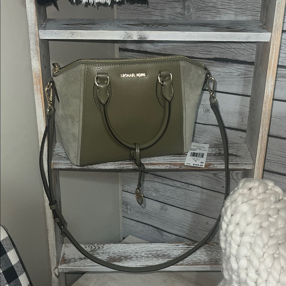 Michael Kors Olive Green Sienna Satchel with Gold Details | Poshmark
