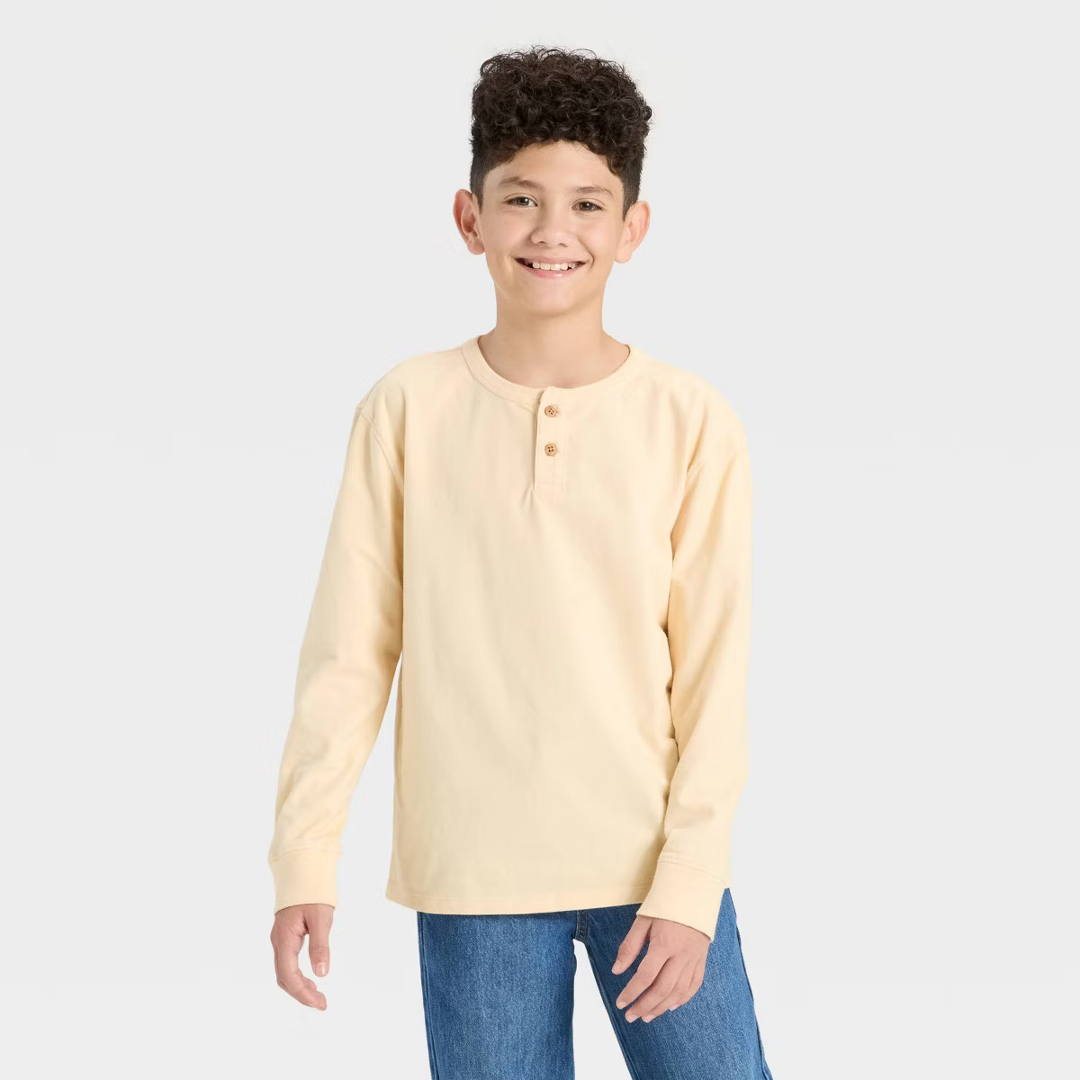 Boys' Long Sleeve Henley T-Shirt - Cat & Jack™ | Target
