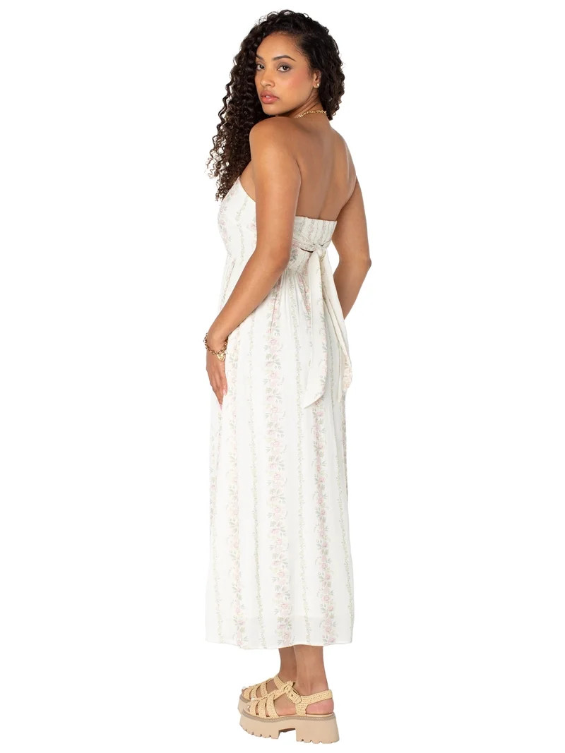 Bridgerton Celebrity Pink Women's Tie Back Midi Dress, Sizes XS-XXXL | Walmart (US)