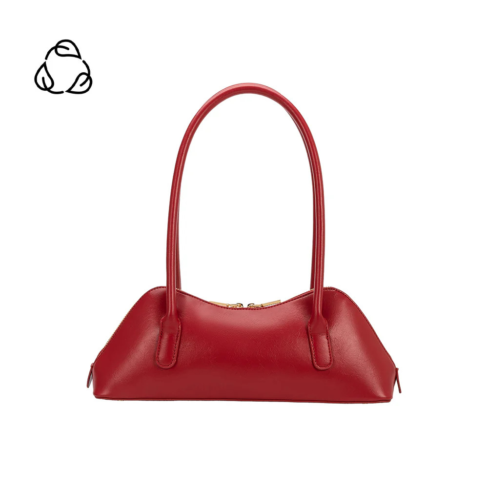 Red Dakota Recycled Vegan Leather Shoulder Bag | Melie Bianco | Melie Bianco