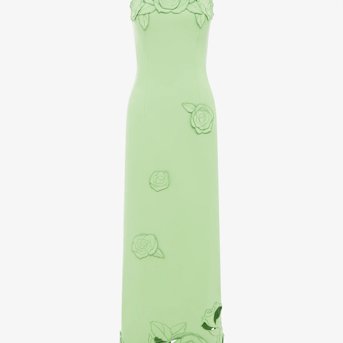 Rayna Appliqué Bustier Maxi Dress - Juniper Green | LEO LIN US