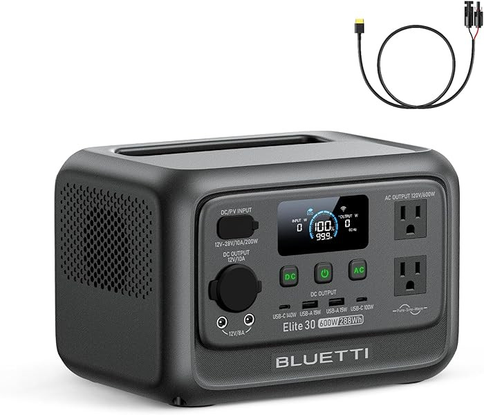 BLUETTI Elite 30 V2 Portable Power Station, 288Wh Solar Generator, 600W AC Outlets (Power Lifting... | Amazon (US)