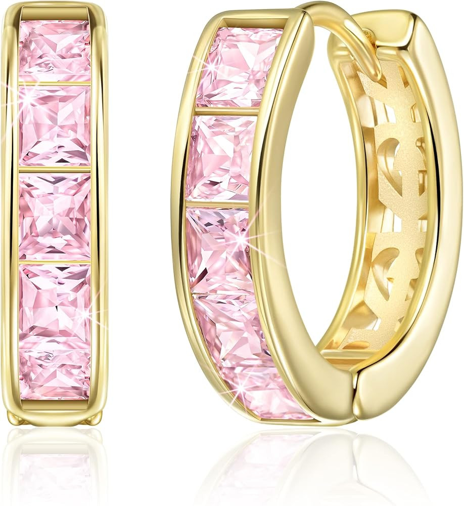 Linawe Small Hoop Earrings for Women Trendy, Tragus Piercing Jewelry, Cubic Zirconia Studs Huggie... | Amazon (US)