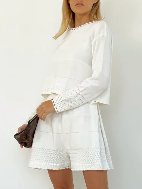 Maya Knitted Day Shorts | White | Vita Grace