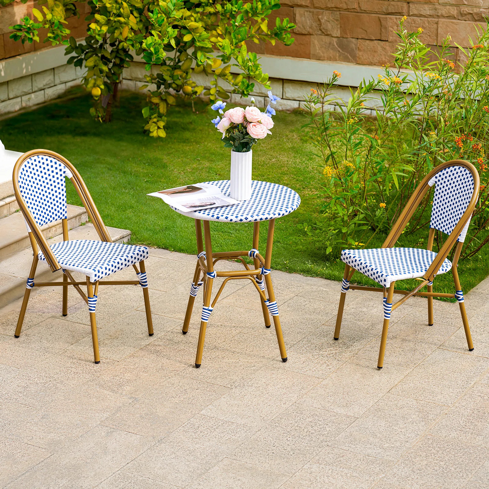 French Country 2 - Person Round Outdoor Dining Set, Patio Bistro Set | Wayfair North America