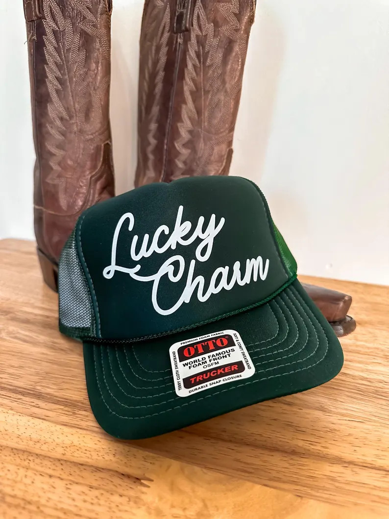 Lucky Charm Trucker Hat, Lucky in Love, St. Patricks Day Hat, Feeling Lucky, Trendy Trucker Hat, ... | Etsy (US)
