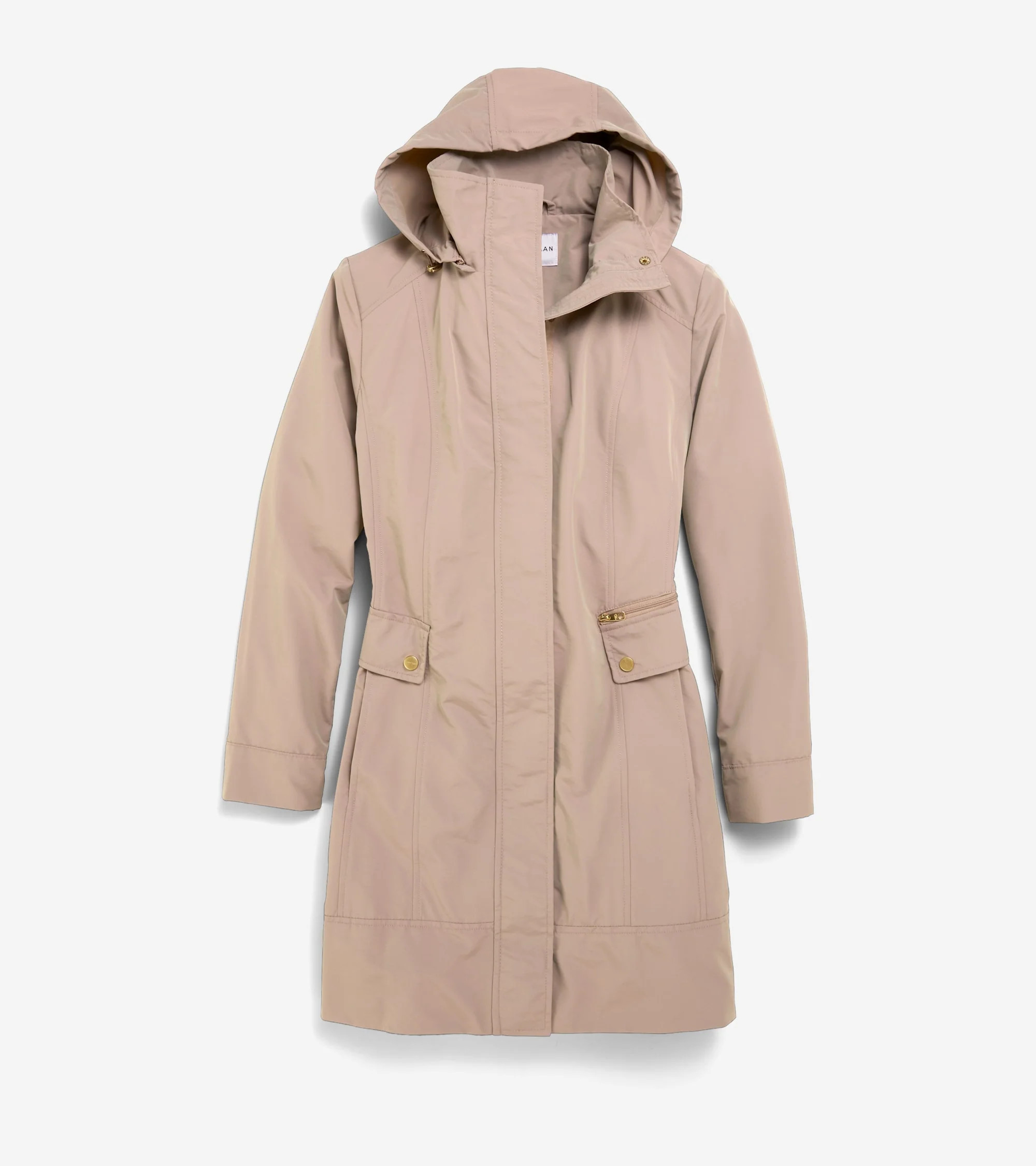 Women's Signature Packable Hooded Rain Jacket in Beige | Cole Haan | Cole Haan (US)