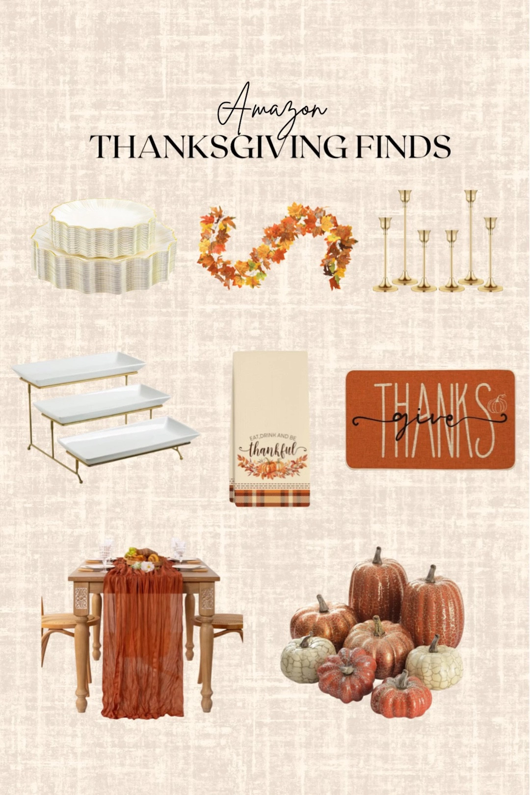 Amazon Thanksgiving Finds! 

Home finds, table runner, garland, plates, serving tray, candle holder, napkins, kitchen mats

#LTKSeasonal #LTKHome #LTKHoliday