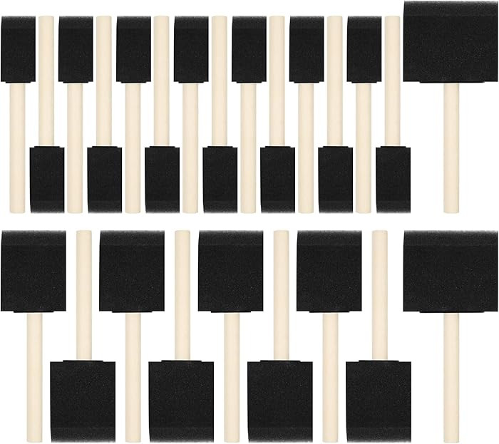 24 Pcs Foam Paint Brushes, Wood Handle Sponge Brushes for Painting, Staining, Varnishes, and DIY ... | Amazon (US)