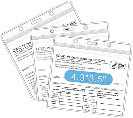3 Packs-CDC Vaccination Card Protector for Business Travel, 4.3X3.5 Inches Waterproof Sealed Vacc... | Amazon (US)