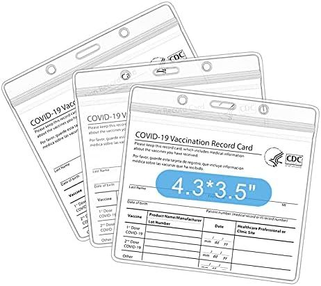 3 Packs-CDC Vaccination Card Protector for Business Travel, 4.3X3.5 Inches Waterproof Sealed Vaccina | Amazon (US)
