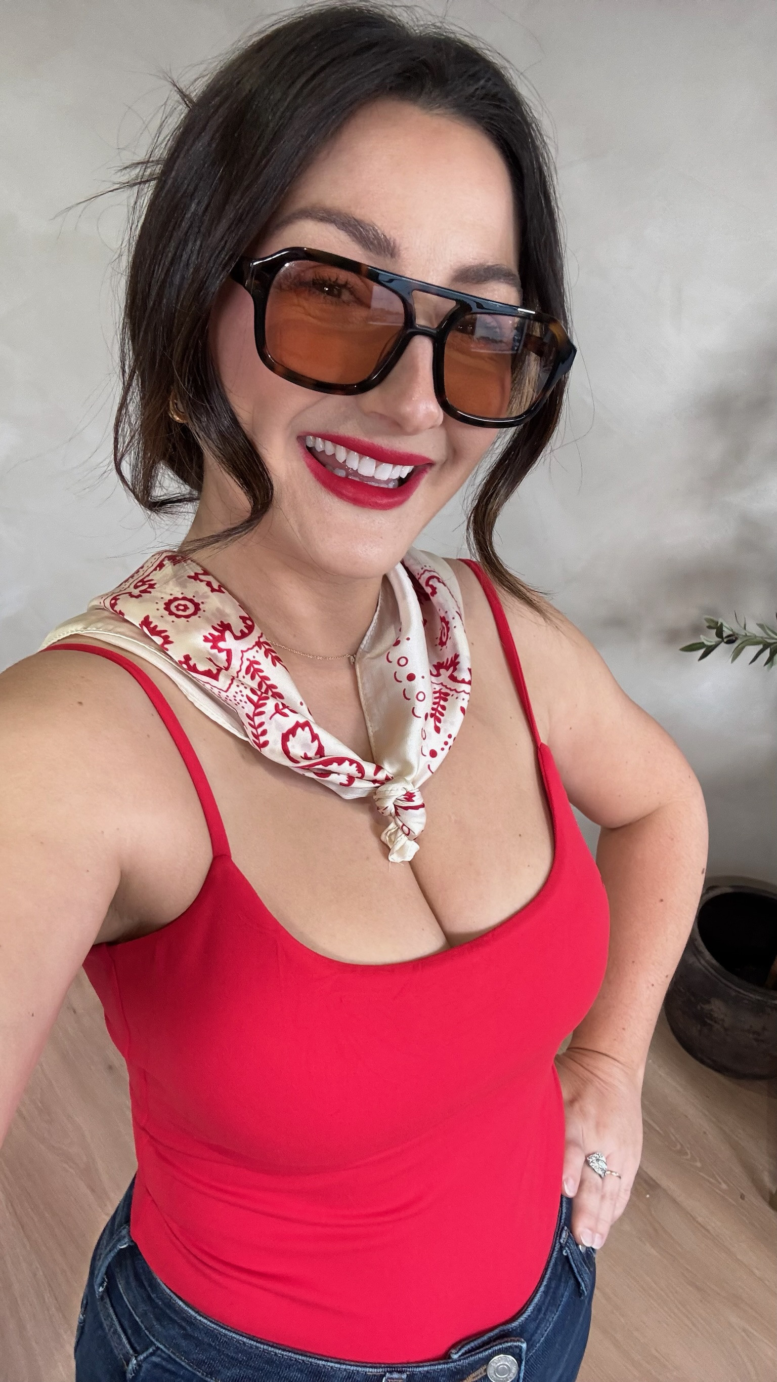 Love accessorizing with a satin scarf to elevate a simple outfit! 

Double lined tank with built in bra! 
Size small

Jeans size 27

5’0” 140lbs 

#LTKPetite #LTKSaleAlert #LTKootd