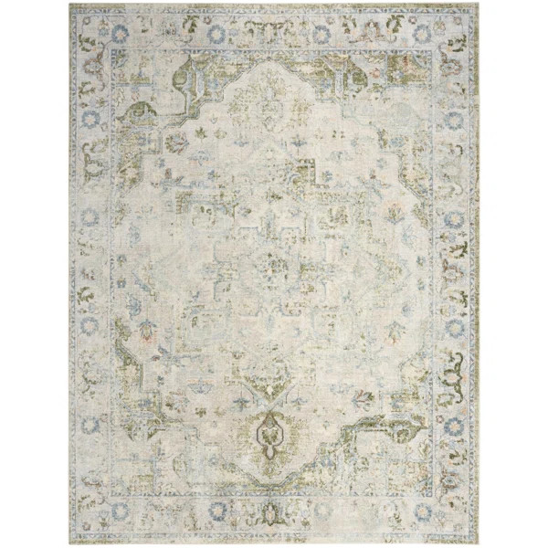 Haydel Machine Washable Area Rug in Blue | Wayfair North America