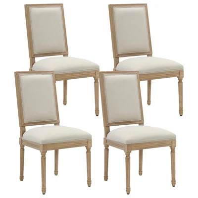 French Country Dining Chairs - Upholstered Rectangular Side Chairs with Solid Wood Leg | Wayfair North America