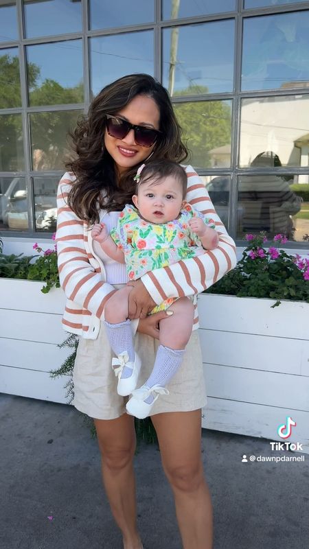 Casual brunch outfit with my girlies! Love these linen shorts and striped cardigan. Girls’ matching dresses are from Target!

#LTKfamily #LTKbaby #LTKxTarget