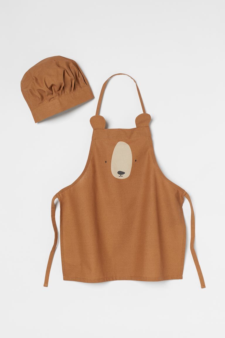 Children’s Apron and Chef’s Hat - Brown/bear - Home All | H&M US | H&M (US + CA)