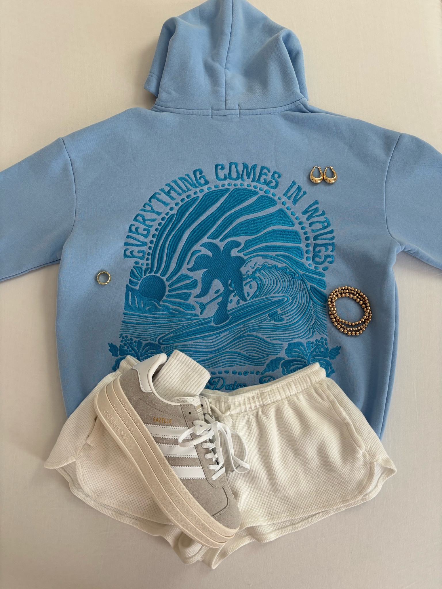 Hoodie is from pink palm puff