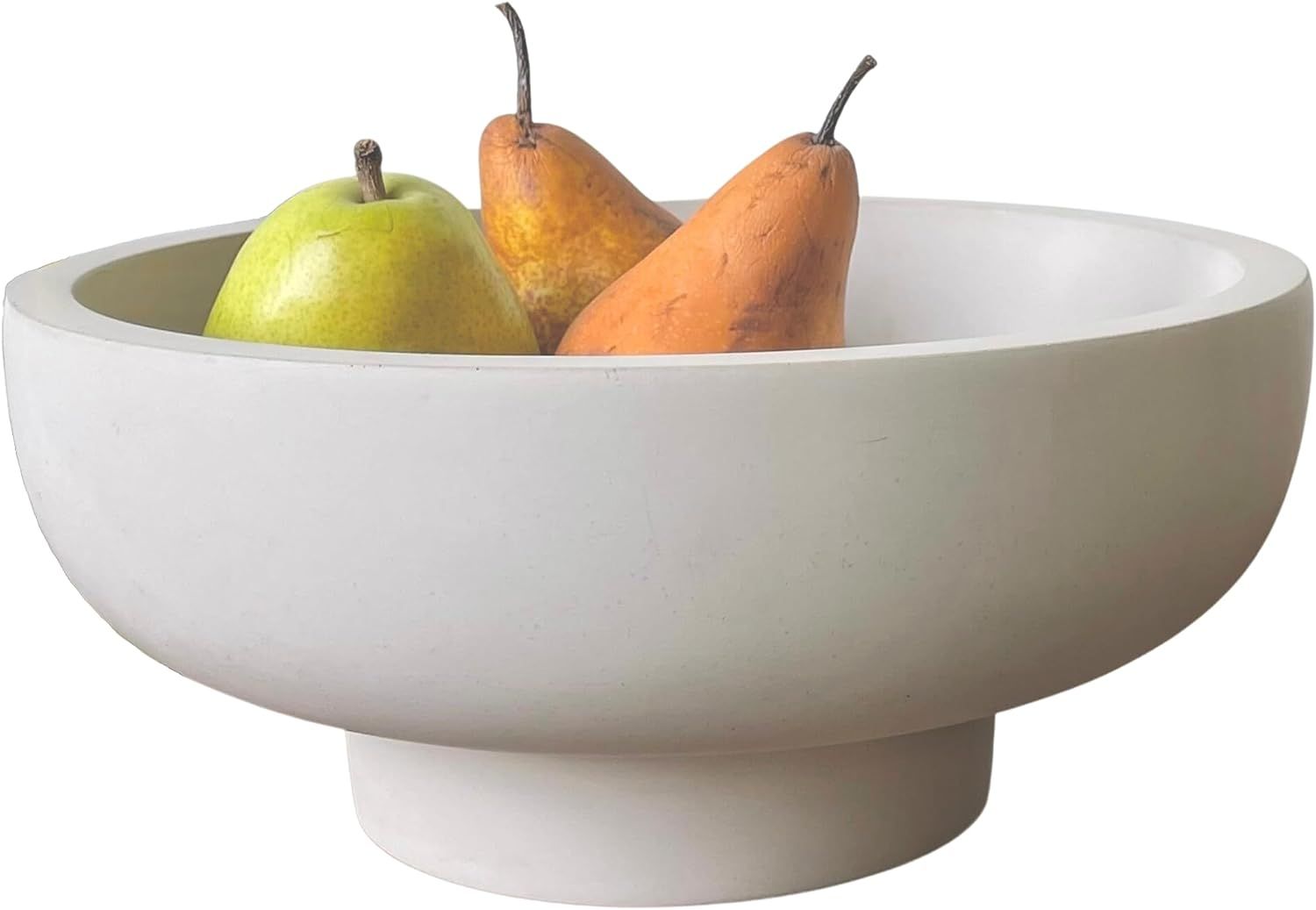 Concrete Fruit Bowl for Kitchen Counter - Large Decorative Bowl for Home Decor - Modern Pedestal ... | Amazon (US)