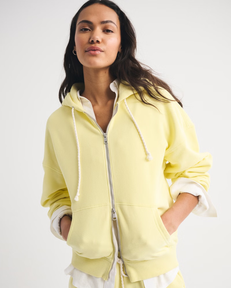 Women's Sunday Hooded Full-Zip | Women's Tops | Abercrombie.com | Abercrombie & Fitch (US)