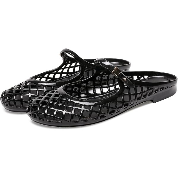 ClassicSter Jelly Mary Janes for Women Mesh Flats Clear Jellies Slide Closed Toe Slip On Mules Be... | Amazon (US)