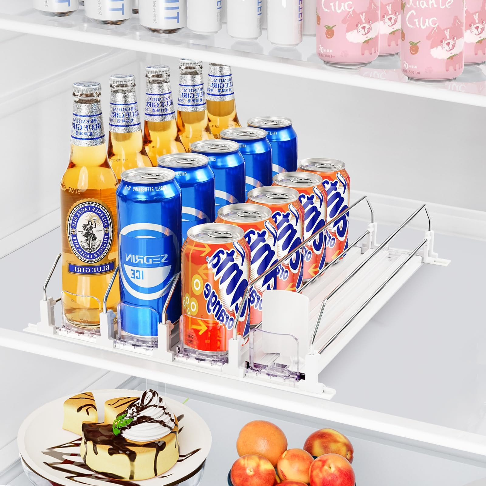 Drink Organizer for Fridge, Automatic Pusher Glide Drink Dispenser for Fridge, Holds up to 20 Can... | Amazon (US)