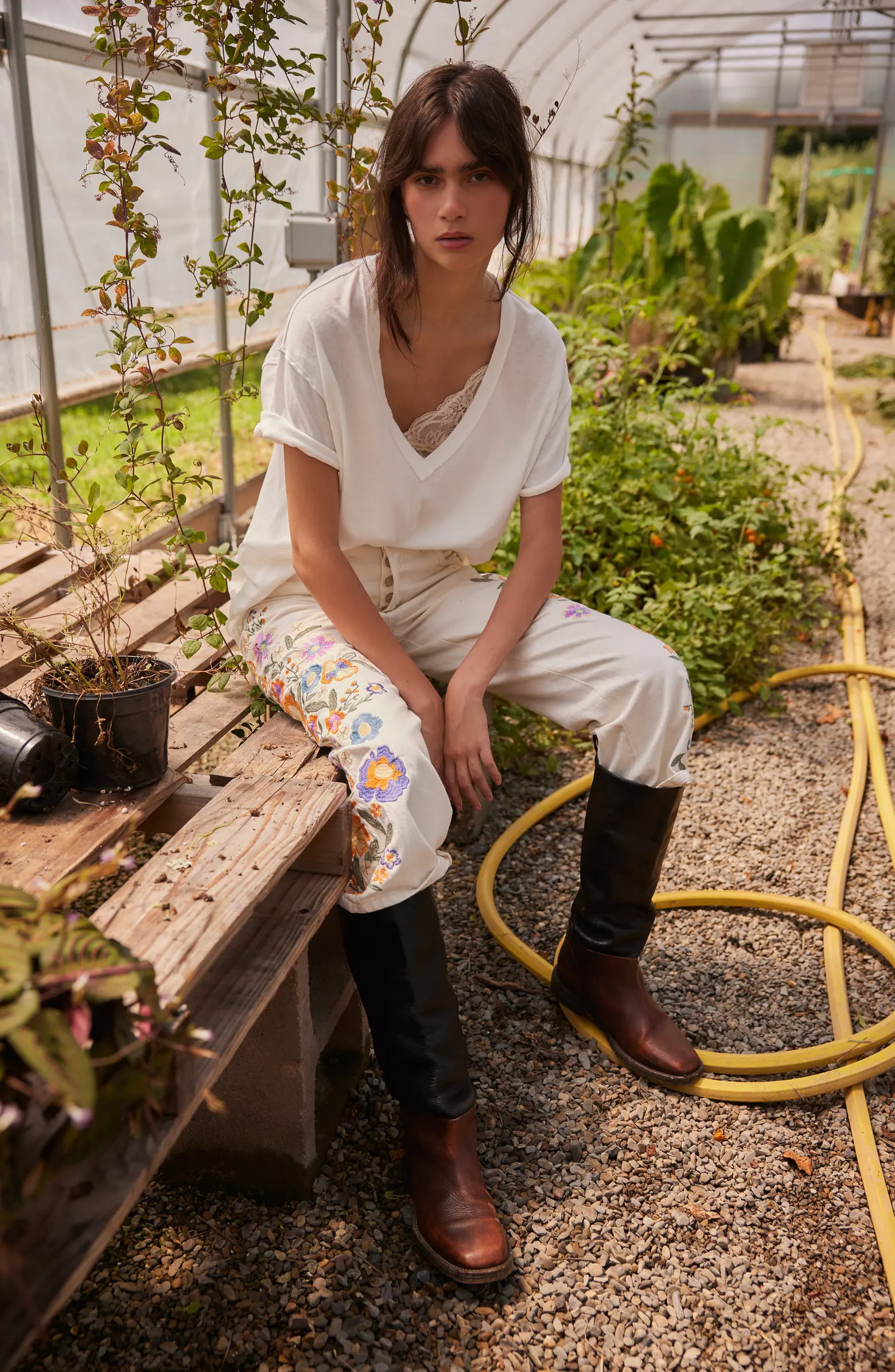 Nina V-Neck Cotton T-Shirt | Nordstrom