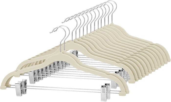 Cozymood Velvet Skirt Hangers - Pack of 24 - Velvet Hangers with Clips Ultra Thin Non Slip Velvet... | Amazon (US)