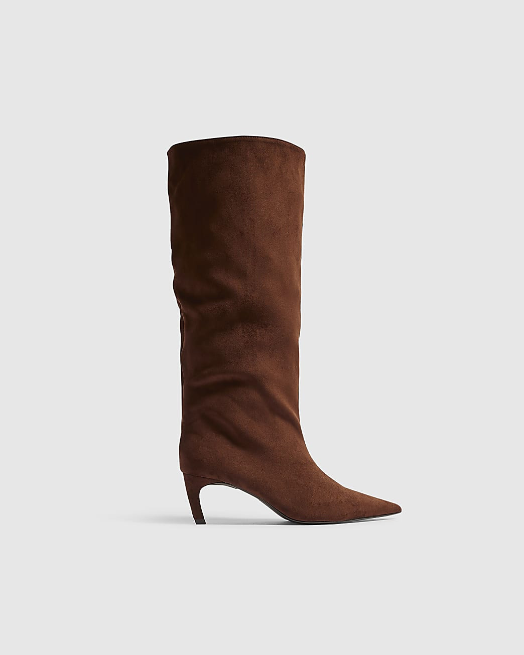 Brown Faux Suede High Leg Slouch Boots | River Island UK & IE