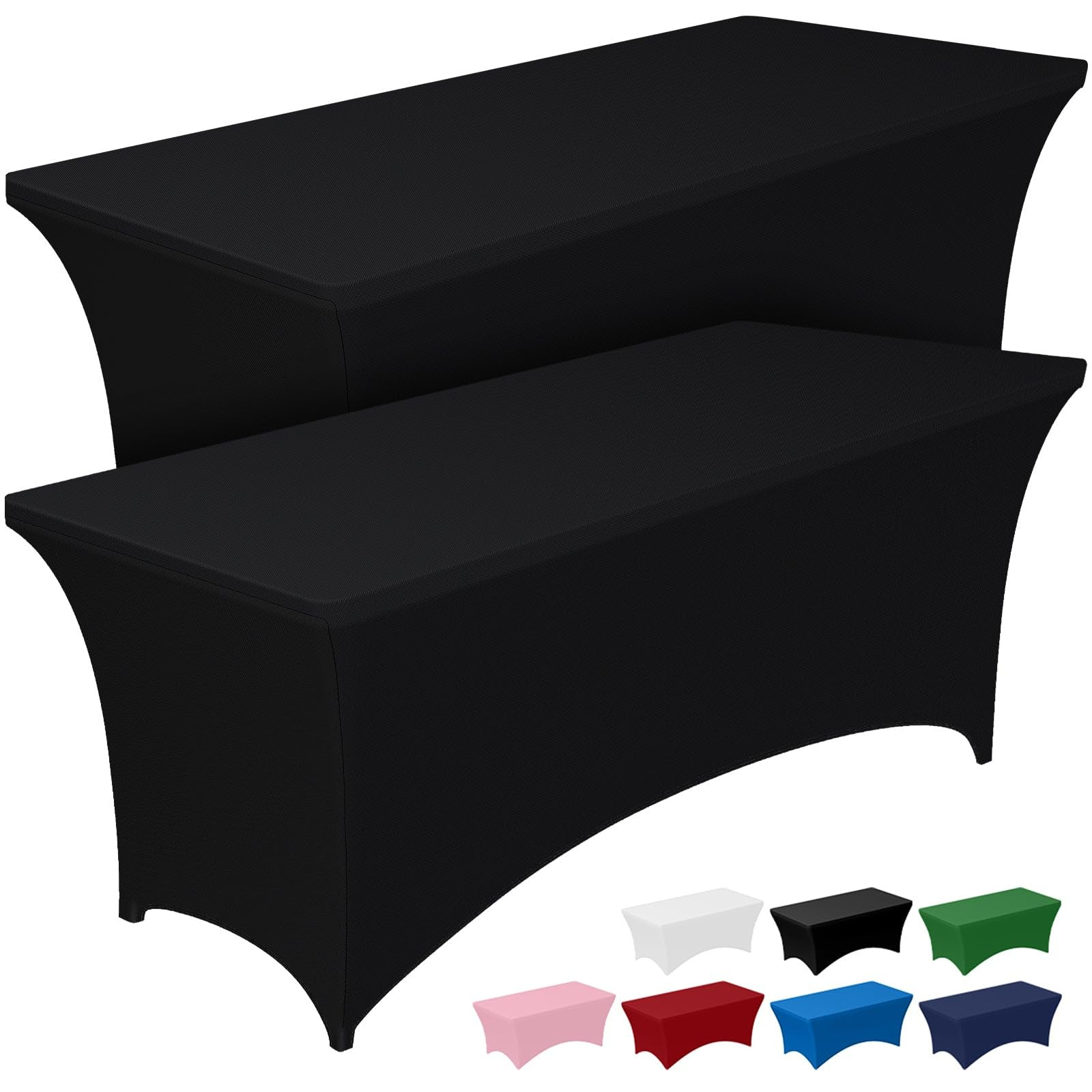 Pureegg Spandex Tablecloth 6ft - 2 Pack, Fitted and Tight Cloth for Rectangle Table, Wrinkle-Free... | Amazon (US)
