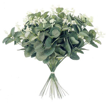 Pack of 20 Faux Eucalyptus Leaves Artificial Eucalyptus Branches for Wedding Bouquet Floral Wreath R | Walmart (US)
